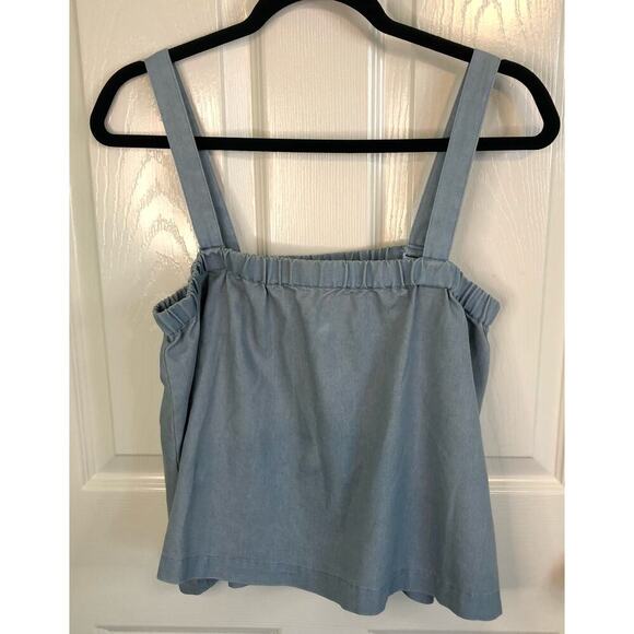 NWT JACK by BB Dakota Blue Chambray Tank Adjustable Straps Swingy Size Medium - Picture 4 of 8
